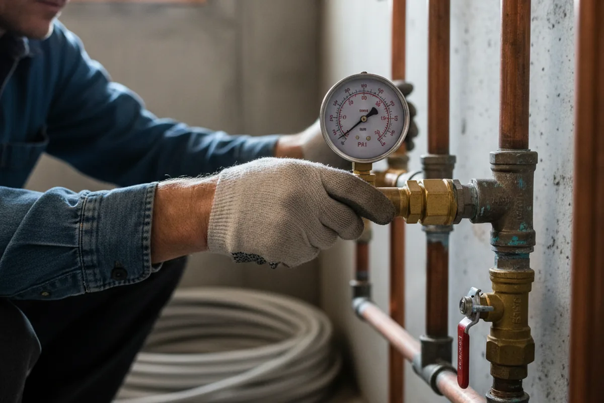 Pressure testing a repaired line during Water Line Repair in Forks Of Salmon